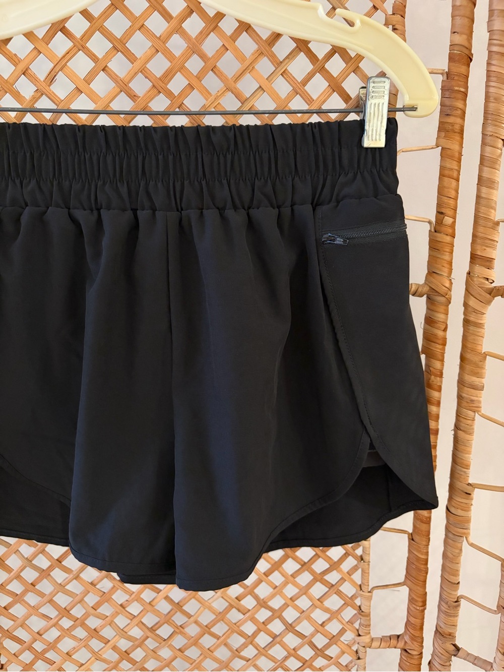 NWT Women’s Black Athletic Shorts with Zipper Pocket - Picture 2 of 6